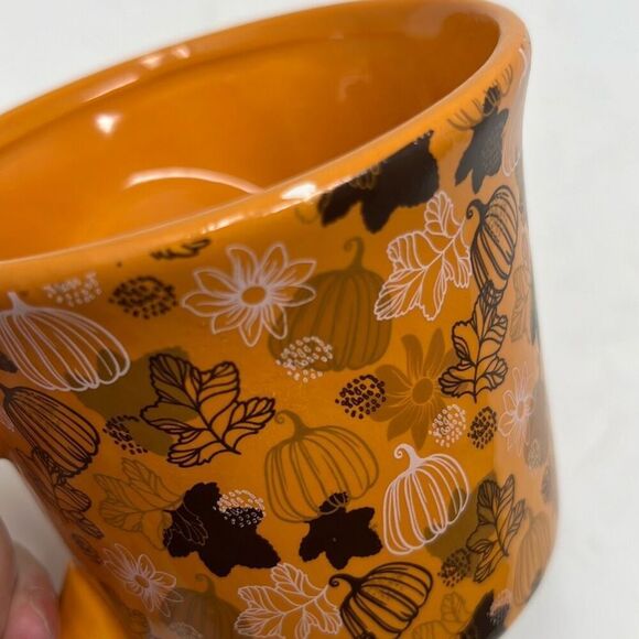 Set of 2 MARKET FINDS Coffee Mug Orange Happy Harvest Figural Ceramic Pumpkins - Picture 11 of 11